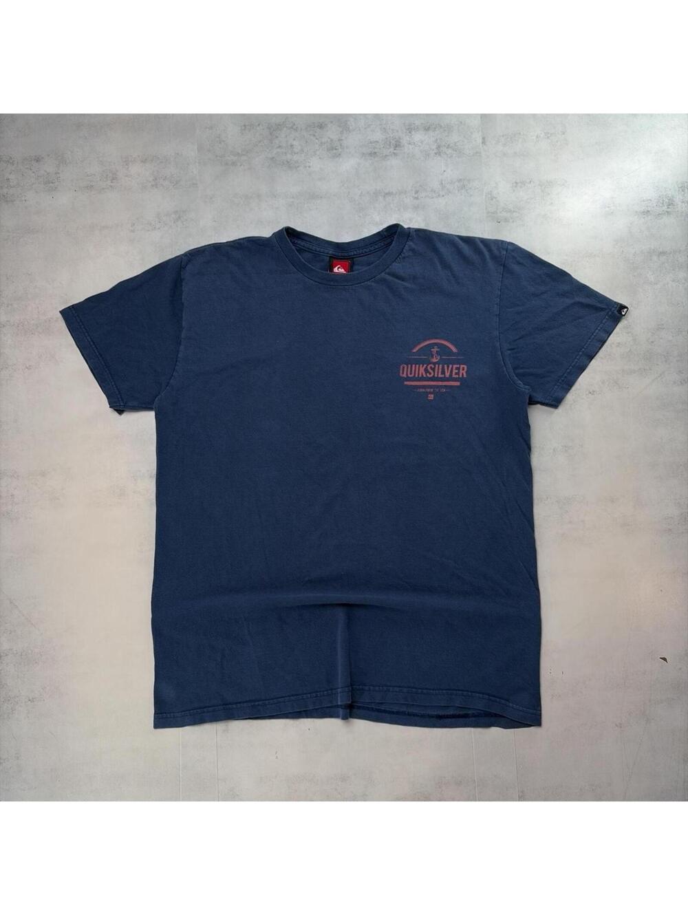 Y2K Navy Quiksilver Surf Grunge Skater T-Shirt